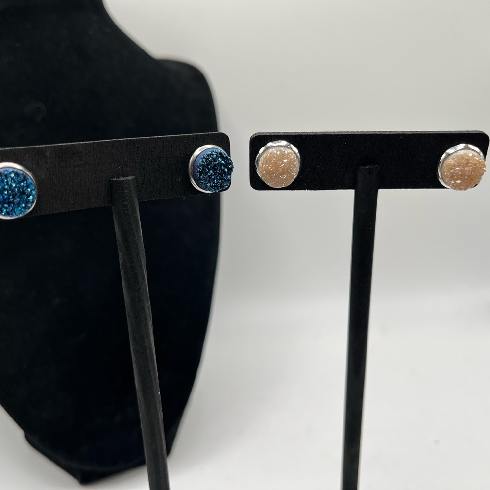 Kinsley Armelle Set of Two Blue and Blush Stud Earrings